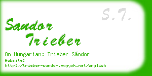 sandor trieber business card